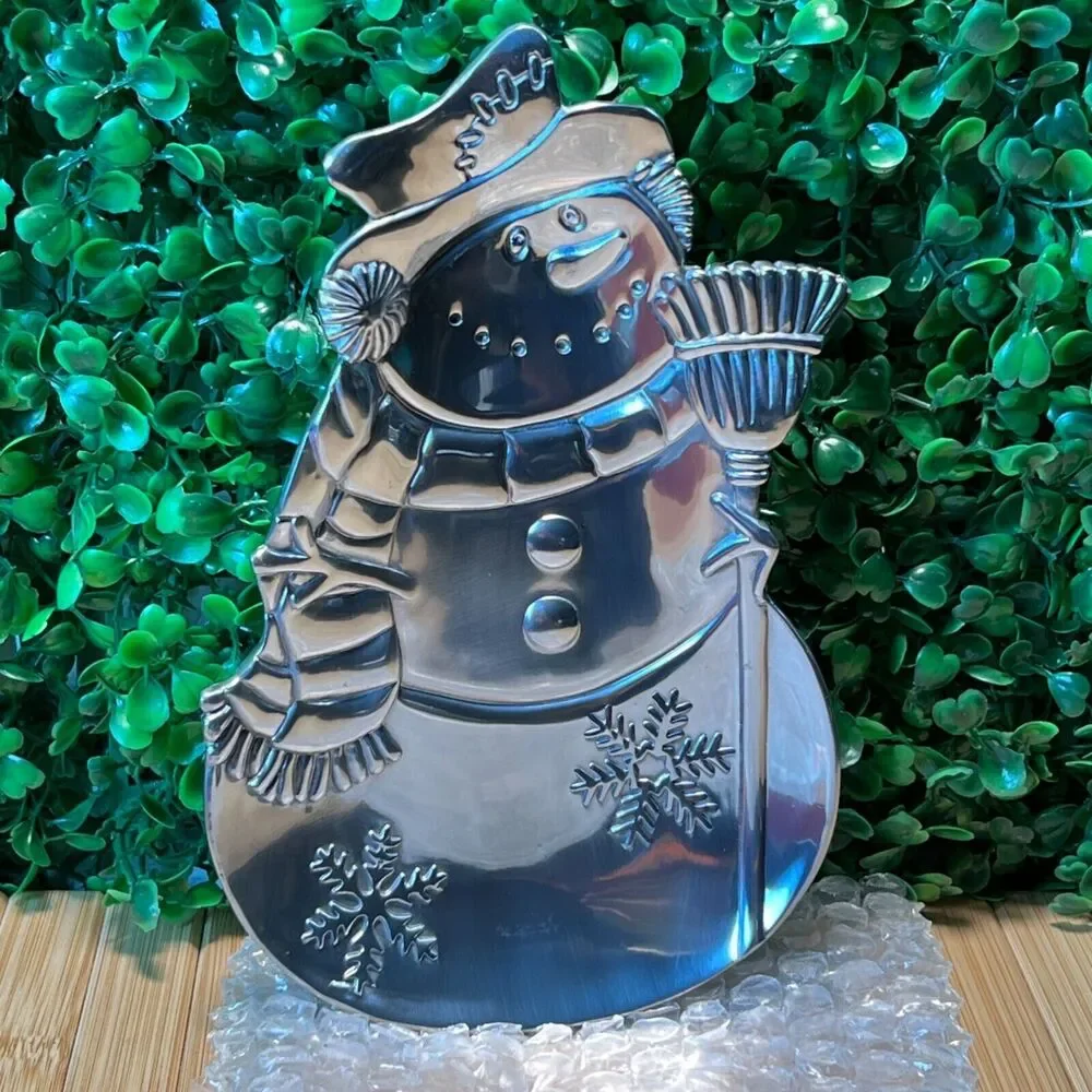 Vintage Home for the Holidays SNOWMAN CANDY DISH Christmas 8 Inch